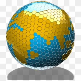 Hexagon Planet Earth - Earth Hexagon, HD Png Download - 3d world globe png