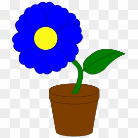 Cartoon Flower In A Pot, HD Png Download - blue flower vector png