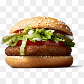 The Mcvegan In A Promotional Image From The Mcdonald"s - Mcdonalds Vegan Burger Nz, HD Png Download - mcdonalds burger png