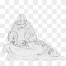 Illustration Of Homelessness In San Francisco%2c By - Sketch, HD Png Download - homeless man png