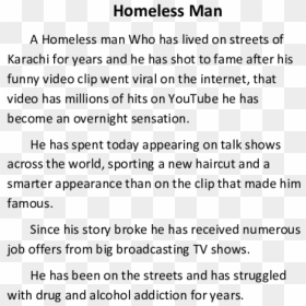 Document, HD Png Download - homeless man png