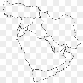 Line Art,line,angle - White Map Of The Middle East, HD Png Download - blank icon png