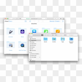 A Look At Os X Yosemite And Ios - Macos 10.10 Icloud Drive, HD Png Download - icloud png