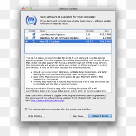 Mac Os X Lion - Software Update, HD Png Download - icloud png