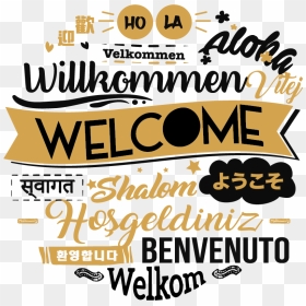 Welcome Various Languages Text Sticker - Bienvenue En Différentes Langues, HD Png Download - welcome in different languages png