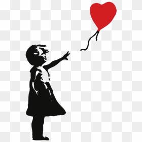 Silhouette At Getdrawings Banksy Menina Do Balao - Banksy Balloon Girl, HD Png Download - balao png