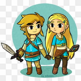 “botw Zelink In Wind Waker Style ” - Legend Of Zelda Breath Of The Wind Waker, HD Png Download - link botw png