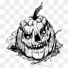 Evil Jack O Lantern - Evil Jackolantern Drawing, HD Png Download - evil pumpkin png