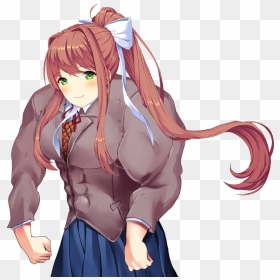 Ddlc Monika Png - Doki Doki Literature Club Muscle, Transparent Png - ddlc yuri png