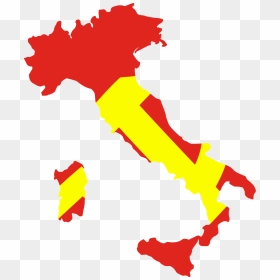 Italian Party Cliparts - Flag Map Of Italy, HD Png Download - italian png