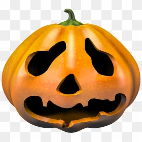 Sad Pumpkin Face, HD Png Download - evil pumpkin png