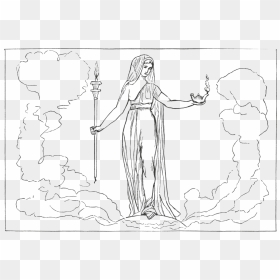 Goddess Hestia - Line Art, HD Png Download - hestia png
