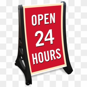 Open 24 Hours Portable A-frame Sidewalk Sign Kit - Pop, HD Png Download - open 24 hours png