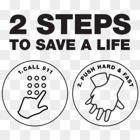 2 Steps To Saving A Life With Hands-only Cpr - 2 Steps 2 Save A Life, HD Png Download - cpr png
