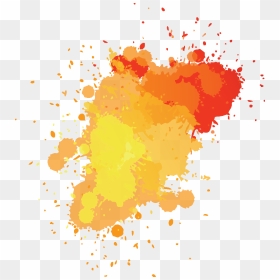 Yellow Splash Brush - Watercolor Yellow Orange Splash Png, Transparent Png - tinta png