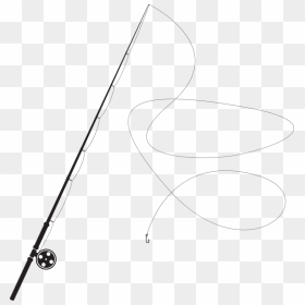 Fishing Rod Silhouette - Line Art, HD Png Download - fly fishing png