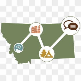 Montana Outline With Flag, HD Png Download - montañas png