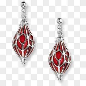 Nicole Barr Designs Sterling Silver Ornament Drop Earrings-red - Earrings, HD Png Download - red designs png