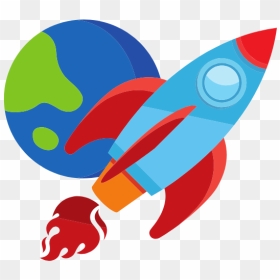 O Universo Não Está Nem Aí Pra Você - Rocket Ship And Earth Cartoon, HD Png Download - universo png