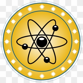 Vector Drawing Of Atomic Badge Set In Gold - Bohr Symbol, HD Png Download - atom icon png