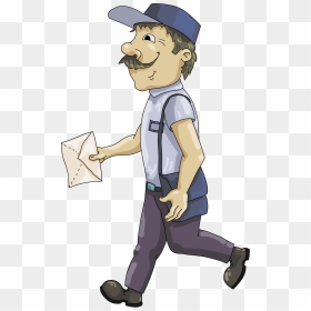 Post Office Clipart Black And White - Mail Carrier Clip Art, HD Png Download - white post it png
