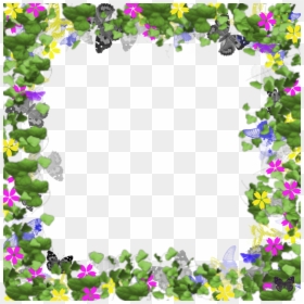 Flowers Borders Png, Transparent Png - butterfly border png