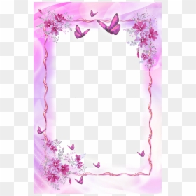 Border Design Flowers And Butterfly, HD Png Download - butterfly border png