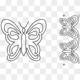 Butterfly Border To Colour, HD Png Download - butterfly border png