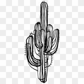 Cactus Black And White, HD Png Download - saguaro png