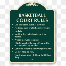 Rules And Regulations In Home, HD Png Download - basketball court lines png