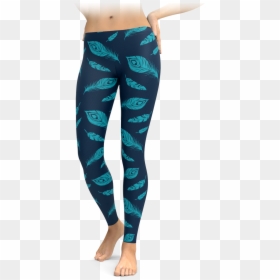 Siamese Cat Print Leggings, HD Png Download - blue feather png