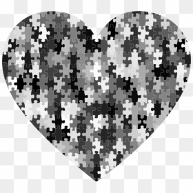 Heart Puzzle Black And White, HD Png Download - black and white heart png