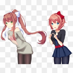 Monika Doki Doki Png, Transparent Png - anime school girl png
