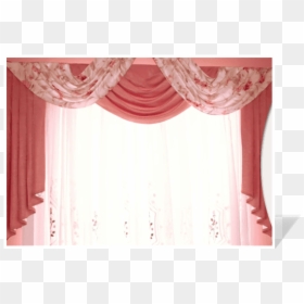 Transparent Pink Drapes Png, Png Download - window curtains png