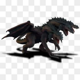 Black Three Headed Dragon, HD Png Download - dragon border png