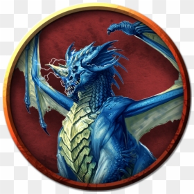 Adult Blue Dragon Dnd, HD Png Download - dragon border png