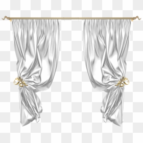 Transparent White Drapes Png, Png Download - window curtains png