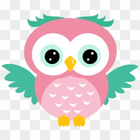 Coruja Rosa E Azul, HD Png Download - pink owl png