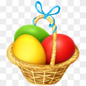 Basket Easter Clipart Transparent, HD Png Download - easter egg basket png