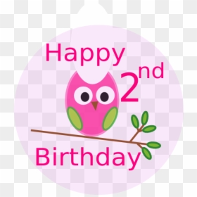 2nd Birthday Images Free, HD Png Download - pink owl png