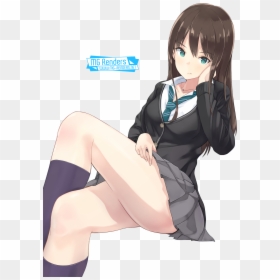 Idolmaster Cinderella Girl Hot, HD Png Download - anime girl sitting png