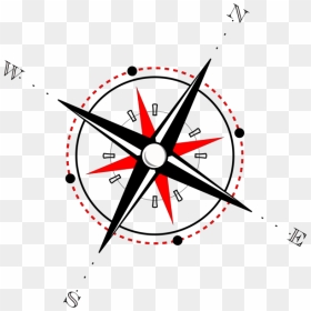 Red Black Compass Png Icons - North Sign Architecture Png, Transparent Png - compass .png