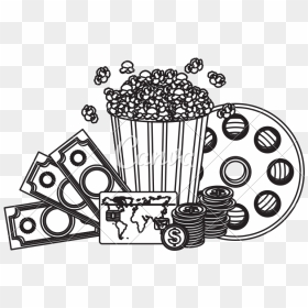 Corn Clipart Icon - Movie Clipart Black And White, HD Png Download - popcorn icon png