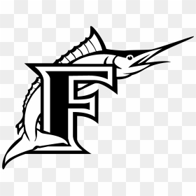 Florida Marlins Logo Black And White, HD Png Download - marlin png