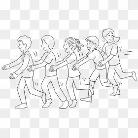 Line Of People Holding The Hips Of The Person In Front, HD Png Download - dragon tail png