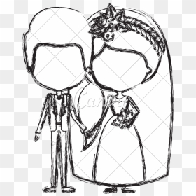 Faceless Newly Married Couple Illustration - Mag Asawa Drawing, HD Png Download - married png