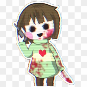 Transparent Knife With Blood Clipart - Undertale Chara Knife, HD Png Download - chara png