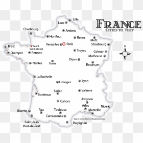 France Cities Map - Giverny On Map Of France, HD Png Download - france map png