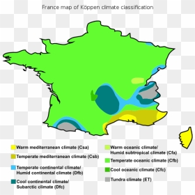 Climate Map Of France Https - Climate Of Hauts De France, HD Png Download - france map png