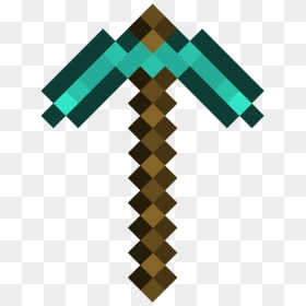 Minecraft Diamond Pickaxe Transparent Background, HD Png Download - minecraft diamond block png